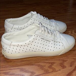Saint Laurent women’s white leather studded Sneakers 38.5